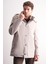 Taş Rengi Çıkma Kapşonlu Dik Yaka Yırtmaçsız Esnek Classic Kaban 1008255165 3