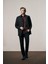 Siyah Dik Yaka Tam Astar Classic Slim Fit Esnek Kaşe Kaban 1008255150 4