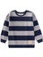 Sweatshirt 4-12 Yaş Gri Lacivert Çizgili 1