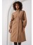 5939 Astarlı Uzun Trençkot - Camel 4