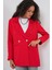 Kadın Kruvaze Yaka Blazer Ceket 0722 - Kırmızı 4