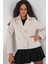 Kadın Kaşe Ceket 0725 - Ekru 1
