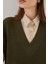 Kadın V Yaka Triko Süveter 15925 - Haki 5