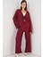 Kadın Örme Bluz Pantolon Ikili Takım 30052 - Bordo 3
