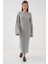 Kadın Örgülü Uzun Tiko Elbise 15944 - Gri 1