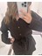 Uzun Kollu Keten Takım - Kahve 3