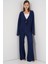 Kadın Örme Bluz Pantolon Ikili Takım 30052 - Lacivert 1