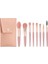 8'li Profesyonel Makyaj Fırça Seti, Rose Gold, Seyahat Çantalı, Göz ve Yüz Makyajı Için 2