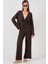 Kadın Örme Bluz Pantolon Ikili Takım 30052 - Kahverengi 1