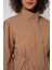 5939 Astarlı Uzun Trençkot - Camel 5