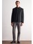 Siyah Berberi Yaka Tam Astar Classic Slim Fit Esnek Kaşe Mont 1007255121 2