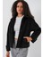 Kadın Cepli Kruvaze Uzun Kollu Kısa Kaşe Ceket 0724 - Siyah 3