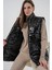 Kadın Parlak Şişme Yelek 5218 - Siyah 4