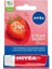 Nivea Dudak Bakım Kremi ve Dudak Parlatıcı 4.8gr, Çilek Kokusu, 24 Saat Nemlendirici, Hafif Kırmızı Işıltı 1