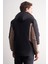 Siyah - Bej Kapüşonlu Yaka Bondid Yırtmaçsız Casual Mont 1007255134 5