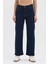 Kadın Hakan Jeans Esnek Wide Leg Koyu Mavi Yüksek Bel Kot Pantolon 1