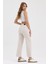 Kadın Hakan Jeans Esnek Wide Leg Ekru Yüksek Bel Kot Pantolon 5