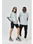 Unisex Basic Bisiklet Yaka Oversize T-Shirt - Boyalı Gri 1