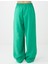 Yeşil Normal Paça Beli Lastikli Dokuma Pantolon 5