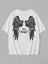 20/1 Penye Compack Dark Angel Baskılı Oversize Kısa Kol Yazlık T-Shirt- Beyaz 3