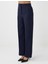 Lacivert Normal Paça Normal Bel Çizgili Dokuma Pantolon 4