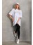 Unisex Taş Desenli Oversize T-Shirt - Beyaz 5