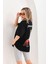 Unisex Baskılı Oversize T-Shirt - Siyah 5