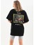Unisex Baskılı Oversize T-Shirt - Siyah 5