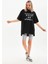 Unisex Baskılı Oversize T-Shirt - Siyah 6