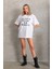 Unisex Baskılı Oversize T-Shirt - Beyaz 6