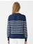 Çızgılı Bisiklet Yaka Uzun Kollu Yün Karışımlı Triko Kazak 5