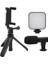 Akıllı Telefon Vlog Kiti Tripod Mini Mikrofonlu Telefon Tutucu 3