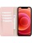 Apple iPhone 12 Pro Max Uyumlu Deri Cüzdanlı Kılıf Nu2 Pembe 2