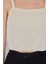 Kadın Askılı Crop Top Bluz 15934 - Krem 5