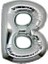 B Harf Folyo Balon Gümüş Renk 40 Inç 1