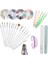 Aksesuarcı Süper Set 6in1 Çantalı Paslanmaz Çelik Profesyonel Manikür Pedikür Seti ve 37 Parça Nail Art Tırnak Süsleme Sanatı Tasarım Seti 1