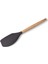 Bambu Saplı Silikon Dar Sıyırma Spatulası, Bambu Uzun Silikon Dar Spatula 27CM 3 Renk Seçenekli (Siyah) 1