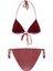 Simli Bordo Üçgen Bikini Takımı 2