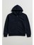 Erkek Fermuarlı Kapüşonlu Cepli Lacivert Sweatshirt 1