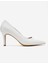 Kadın Stiletto Ayakkabı Beyaz Kırışık 2