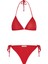 Simli Kırmızı Üçgen Bikini Takımı 1