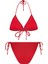 Simli Kırmızı Üçgen Bikini Takımı 2