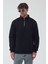 Erkek Oversize Yarım Fermuarlı Içi Polarlı Yumuşak Dokulu %100 Pamuk Sweatshirt 2