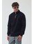 Erkek Oversize Yarım Fermuarlı Içi Polarlı Yumuşak Dokulu %100 Pamuk Sweatshirt 3