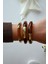 Kehribar Kahve & Gold Vintage Bombeli Bileklik Seti (3'lü) 2