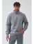 Erkek Oversize Yarım Fermuarlı Içi Polarlı Yumuşak Dokulu %100 Pamuk Sweatshirt 1