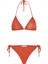 Simli Oranj Üçgen Bikini Takımı 1