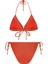 Simli Oranj Üçgen Bikini Takımı 2