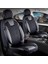 Renault Clio 2 Hb Deri Detaylı Oto Koltuk Kılıfı Ön Arka Set Cyrus Seri Siyah Beyaz Scr 1