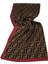 F Desen Vual Ipek Şal Bordo Kahve 1